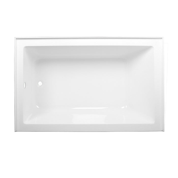 Aqua Eden VTAP603622L 60-Inch Acrylic Rectangular 3-Wall Alcove Tub, Left Hand Drain, Glossy White