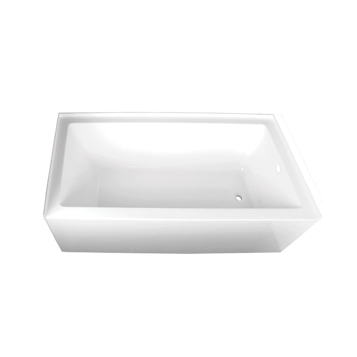 Aqua Eden VTAP603622R 60-Inch Acrylic Rectangular 3-Wall Alcove Tub, Right Hand Drain, Glossy White