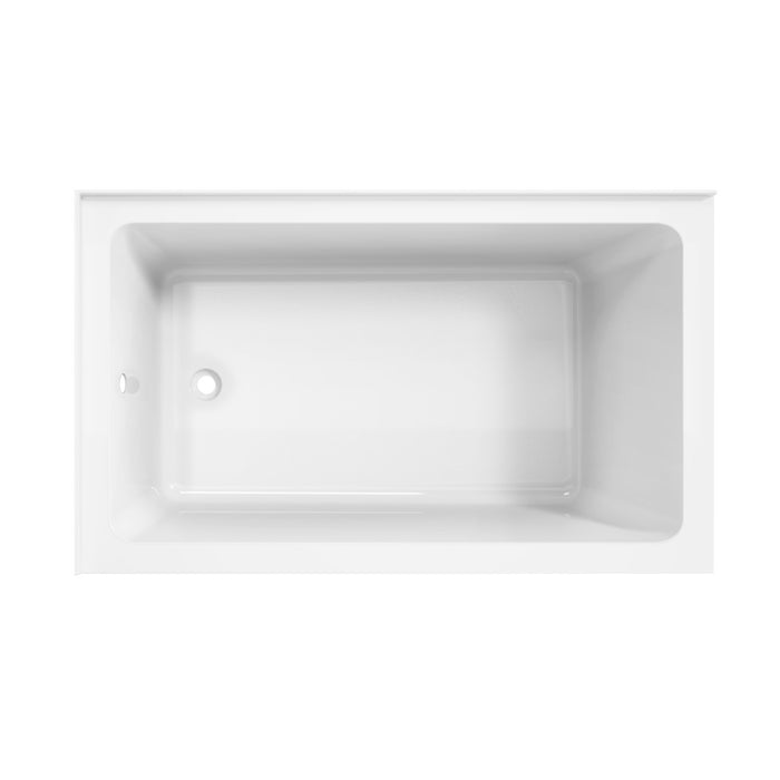 Aqua Eden VTAP6036L22TS 60-Inch Acrylic 2-Wall Corner Alcove Tub with Left Hand Drain Hole, White