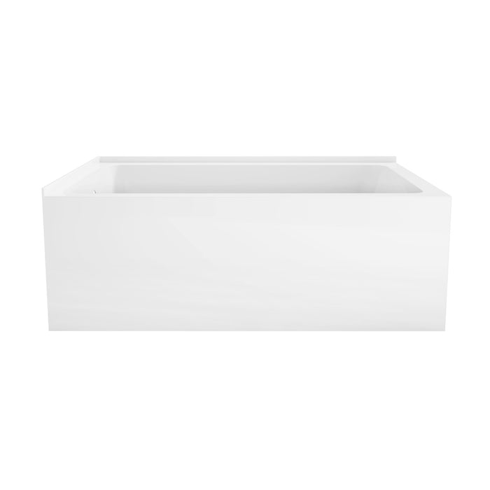 Aqua Eden VTAP6036L22TS 60-Inch Acrylic 2-Wall Corner Alcove Tub with Left Hand Drain Hole, White