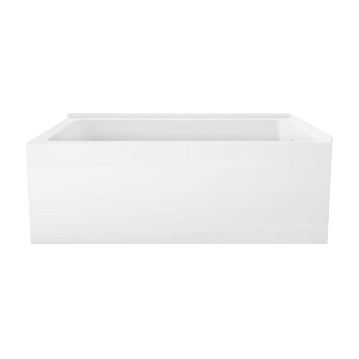 Aqua Eden VTAP6036R22TS 60-Inch Acrylic Rectangular 2-Wall Corner Alcove Tub, Right Hand Drain, Glossy White