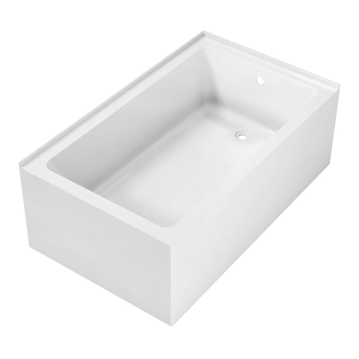 Aqua Eden VTAP6036R22TS 60-Inch Acrylic 2-Wall Corner Alcove Tub with Right Hand Drain Hole, White