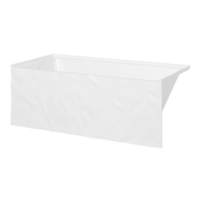 Kingston Moraine VTAP6730L22D 67-Inch Acrylic Rectangular Three-Wall Alcove Tub with Left Drain, Glossy White