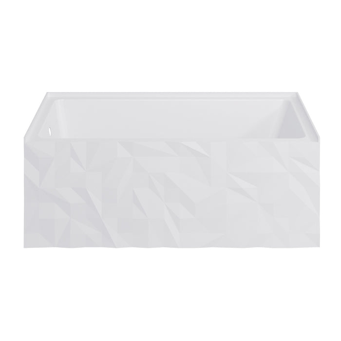 Kingston Moraine VTAP6730L22D 67-Inch Acrylic Rectangular Three-Wall Alcove Tub with Left Drain, Glossy White