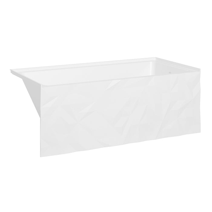 Kingston Moraine VTAP6730R22D 67-Inch Acrylic Rectangular Three-Wall Alcove Tub with Right Drain, Glossy White