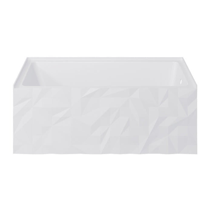 Kingston Moraine VTAP6730R22D 67-Inch Acrylic Rectangular Three-Wall Alcove Tub with Right Drain, Glossy White