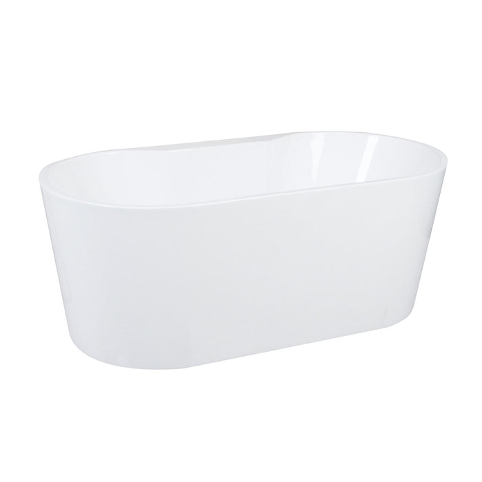 Kingston Sona VTDE512823 - Aqua Eden 51-Inch Acrylic Oval Double Ended Freestanding Tub with Drain, Glossy White