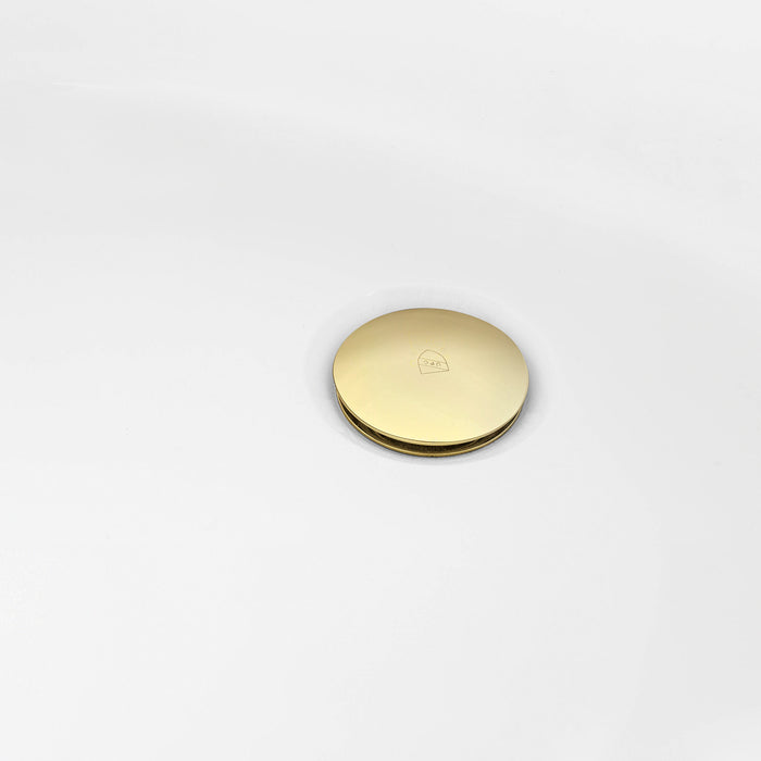 Kingston Sona VTDE512823C422 - Aqua Eden 51-Inch Acrylic Oval Double Ended Freestanding Tub with Drain, Glossy White/Polished Brass