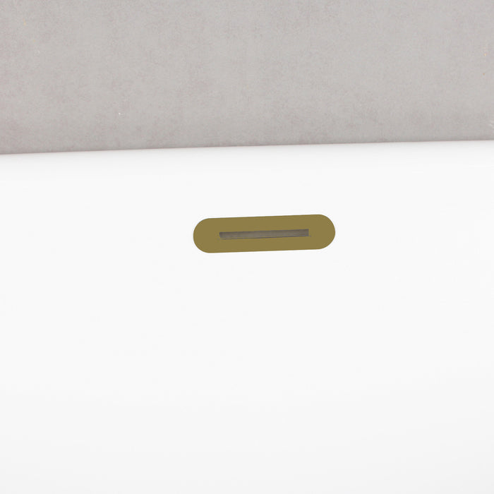 Aqua Eden VTDE512823C427 51-Inch Acrylic Oval Double Ended Freestanding Tub with Drain, Glossy White/Brushed Brass