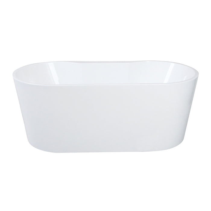 Kingston Sona VTDE512823 - Aqua Eden 51-Inch Acrylic Oval Double Ended Freestanding Tub with Drain, Glossy White