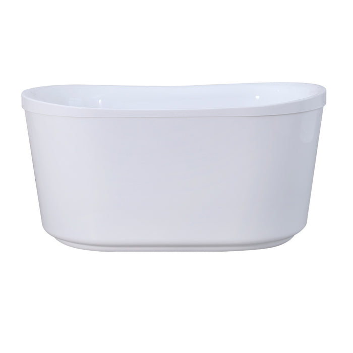 Aqua Eden VTDE513026BA 51-Inch Acrylic Oval Double Slipper Freestanding Tub with Drain, Glossy White