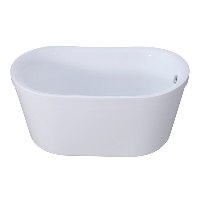Aqua Eden VTDE513026BA 51-Inch Acrylic Oval Double Slipper Freestanding Tub with Drain, Glossy White