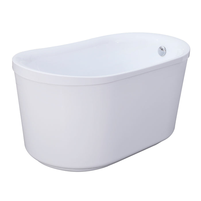 Aqua Eden VTDE513026BA 51-Inch Acrylic Oval Double Slipper Freestanding Tub with Drain, Glossy White