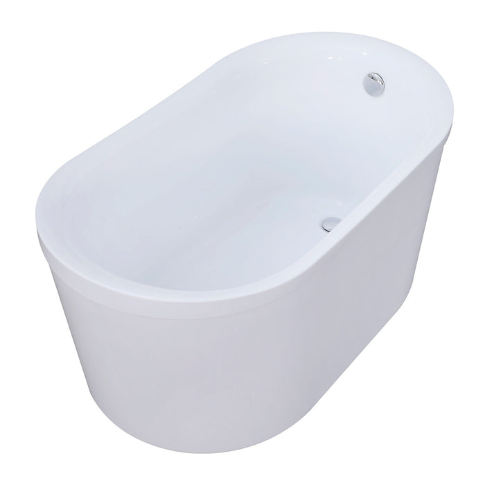 Aqua Eden VTDE513026BA 51-Inch Acrylic Oval Double Slipper Freestanding Tub with Drain, Glossy White