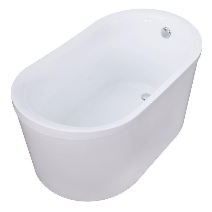 Aqua Eden VTDE513026BA 51-Inch Acrylic Oval Double Slipper Freestanding Tub with Drain, Glossy White