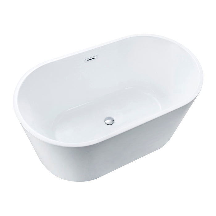 Aqua Eden VTDE533023 53-Inch Acrylic Freestanding Tub with Center Drain Hole, Glossy White