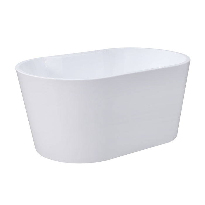 Aqua Eden VTDE563224BA 56-Inch Acrylic Oval Double Ended Freestanding Tub with Drain, Glossy White