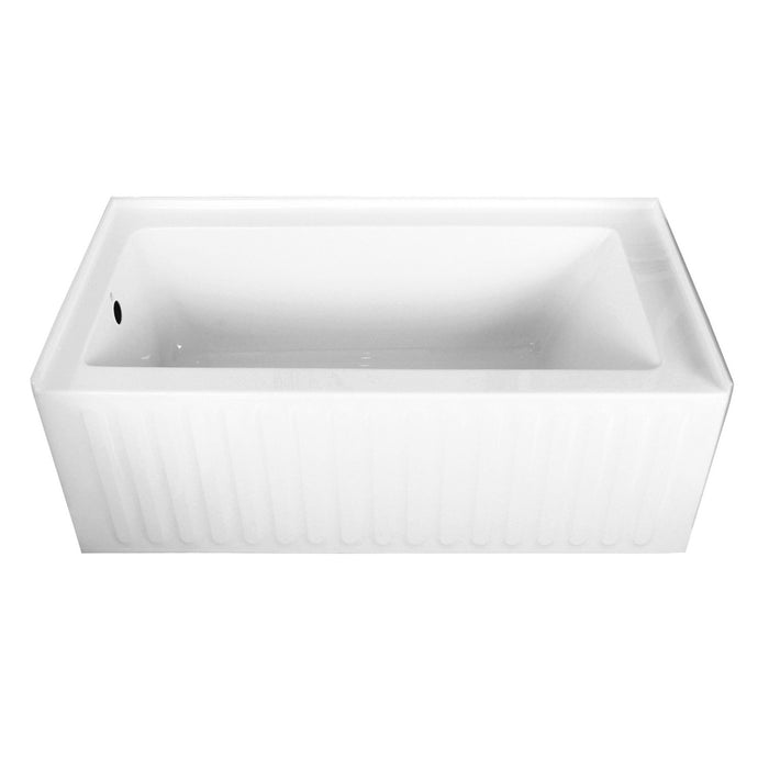 Aqua Eden VTDE603121L 60-Inch Acrylic Rectangular 3-Wall Alcove Tub, Left Drain Hole, Glossy White