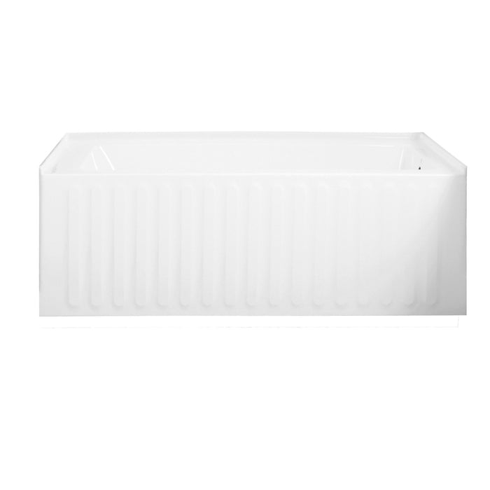 Aqua Eden VTDE603121R 60-Inch Acrylic Rectangular 3-Wall Alcove Tub, Right Drain Hole, Glossy White