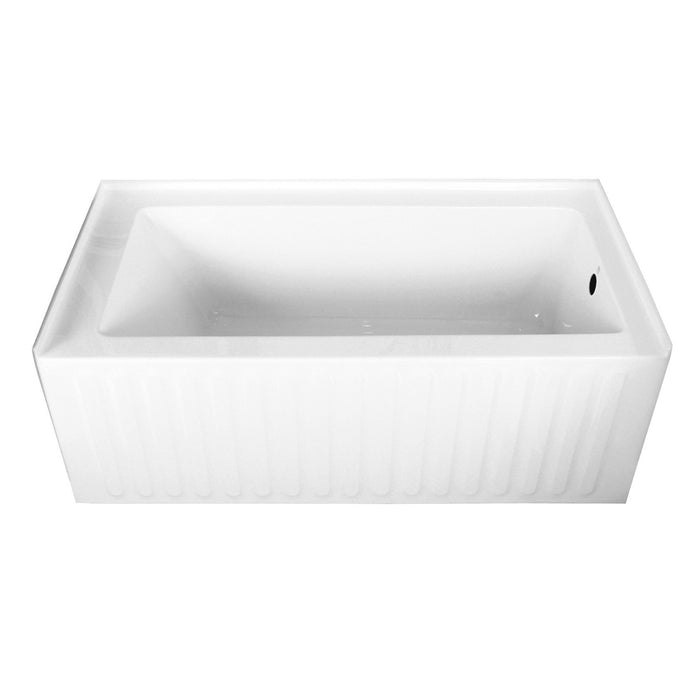 Aqua Eden VTDE603121R 60-Inch Acrylic Rectangular 3-Wall Alcove Tub, Right Drain Hole, Glossy White