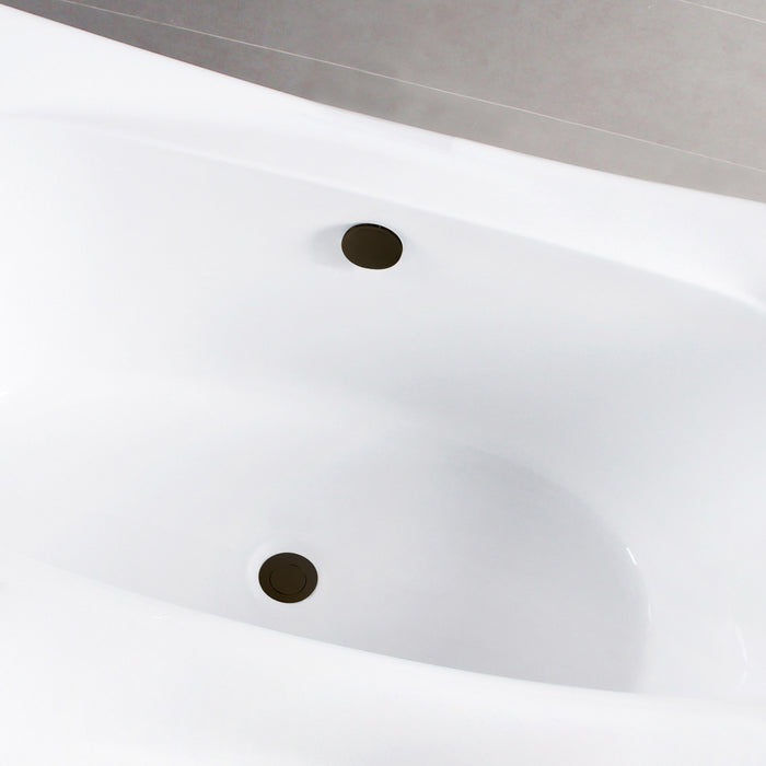 Kingston Sona VTDE673321M5 - Aqua Eden 67-Inch Acrylic Rectangular Double Ended Freestanding Tub with Overflow/Drain Assembly, Glossy White/Oil Rubbed Bronze