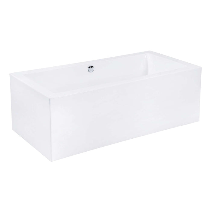 Kingston Sona VTDE673321 - Aqua Eden 67-Inch Acrylic Rectangular Double Ended Freestanding Tub with Drain, Glossy White