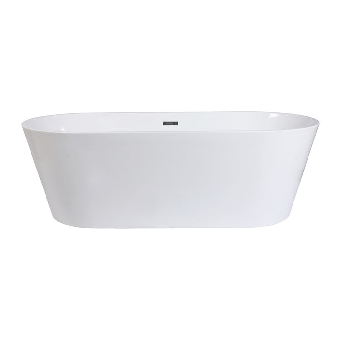 Kingston Sona VTDE713223T - Aqua Eden 71-Inch Acrylic Oval Double Ended Freestanding Tub with Drain, Glossy White