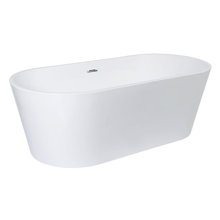 Kingston Sona VTDE713223T - Aqua Eden 71-Inch Acrylic Oval Double Ended Freestanding Tub with Drain, Glossy White