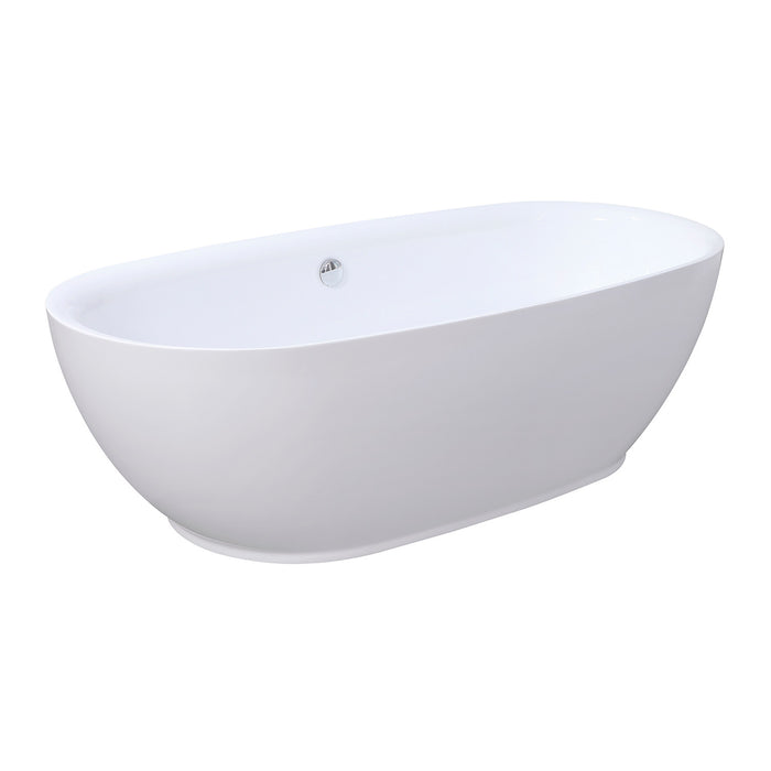 Kingston Sona VTDE713321 - Aqua Eden 71-Inch Acrylic Oval Double Ended Freestanding Tub with Drain, Glossy White