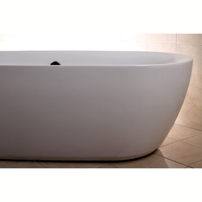 Kingston Sona VTDE713321 - Aqua Eden 71-Inch Acrylic Oval Double Ended Freestanding Tub with Drain, Glossy White
