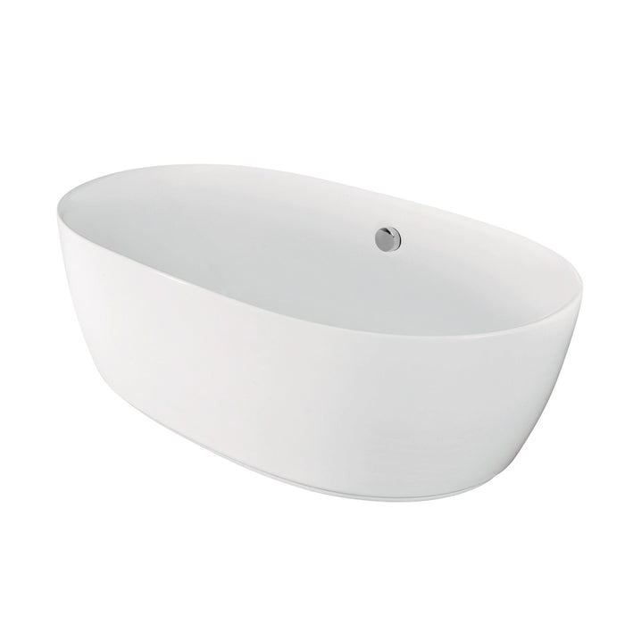 Kingston Sona VTDE713321 - Aqua Eden 71-Inch Acrylic Oval Double Ended Freestanding Tub with Drain, Glossy White