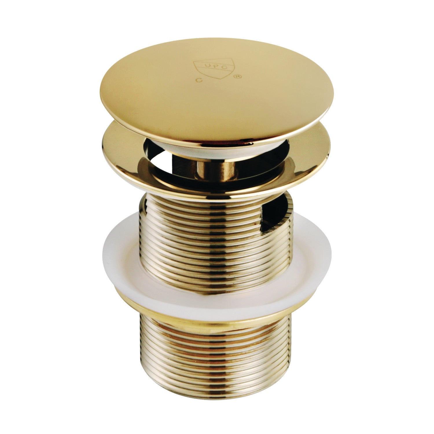 Kingston Brass Trimscape Toe-Touch Tub Overflow Drain – 1-1/2 Inch Threaded, Polished Nickel
