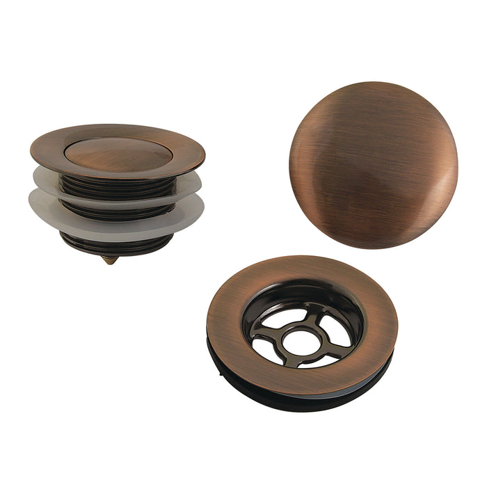Kingston Trimscape VTDETRIMAC Toe Touch Tub Drain Trim Kit, Antique Copper