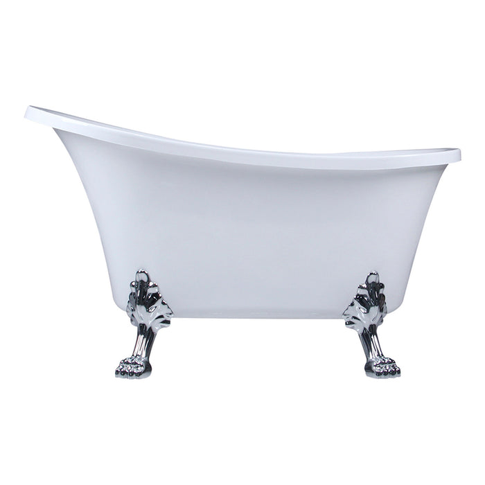 Kingston Heirloom VTND512824WAC1 - Aqua Eden 51-Inch Acrylic Oval Double Slipper Clawfoot Tub (No Faucet Drillings), Glossy White/Polished Chrome