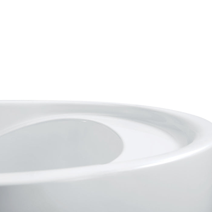 Aqua Eden VTOV512925S 51-Inch Acrylic Oval Double Ended Freestanding Tub with Drain and Integrated Seat, Glossy White