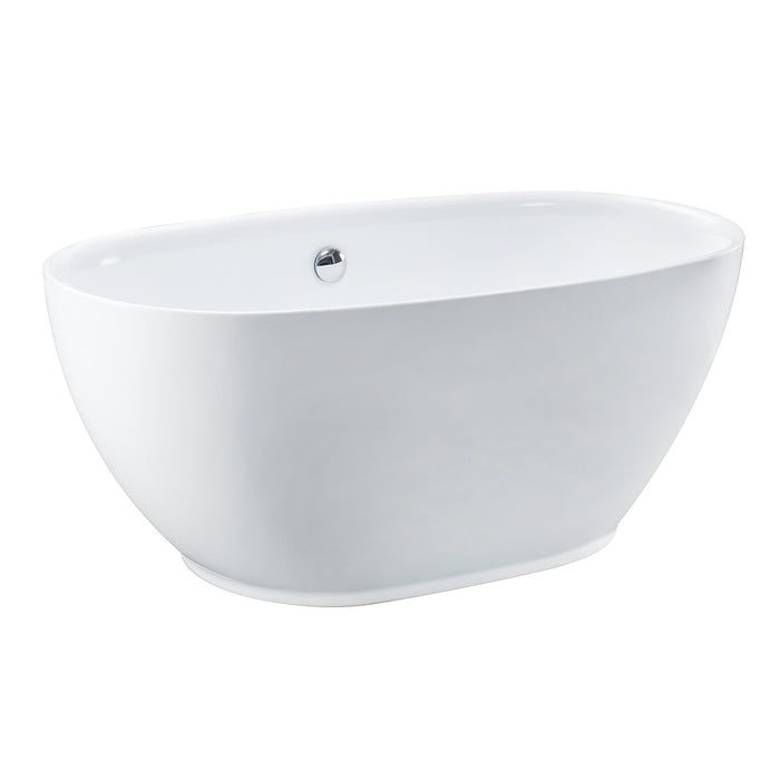 Aqua Eden VTOV553023U 55-Inch Acrylic Freestanding Tub with Center Drain Hole, Glossy White
