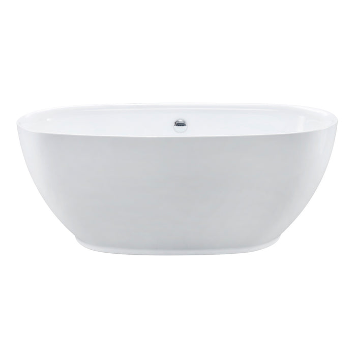 Kingston Sona VTOV593023U - Aqua Eden 59-Inch Acrylic Oval Double Ended Freestanding Tub with Drain, Glossy White
