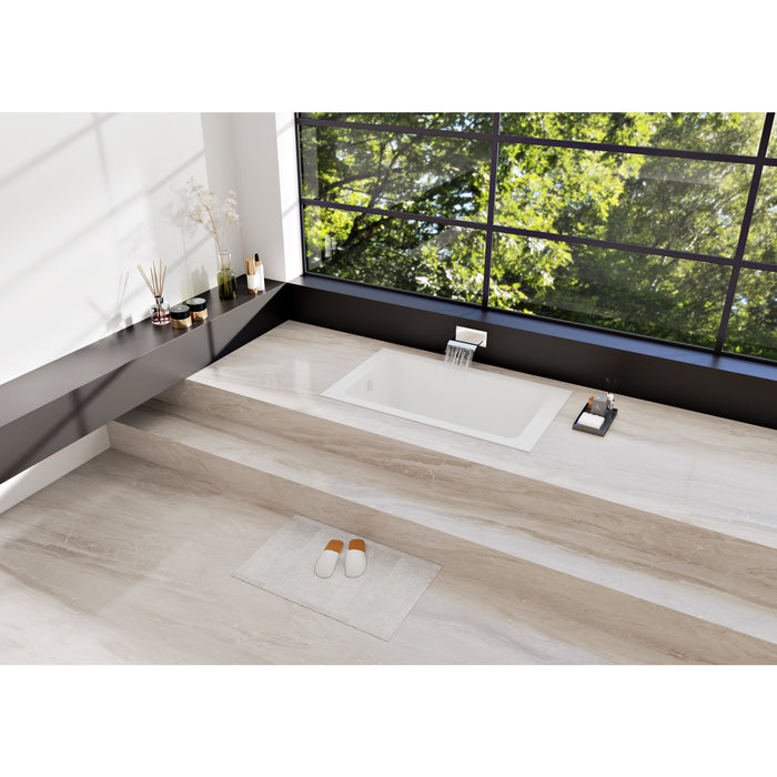 Aqua Eden VTPN543219T 54-Inch Acrylic Rectangular Drop-In Tub with Anti-Skid Surface, Glossy White