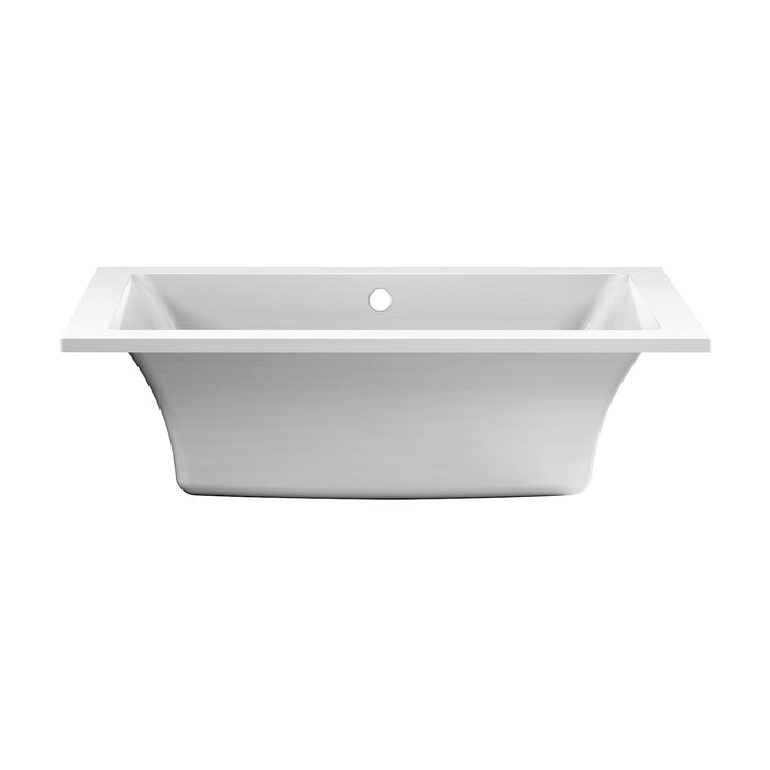 Aqua Eden VTPN593619C 59-Inch Acrylic Rectangular Drop-In Tub with Reversible Drain, Glossy White