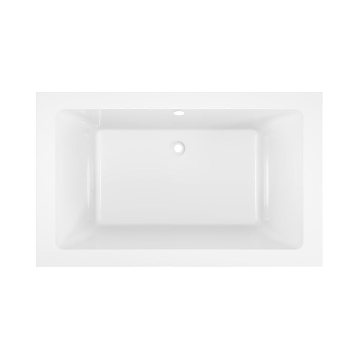 Aqua Eden VTPN593619C 59-Inch Acrylic Rectangular Drop-In Tub with Reversible Drain, Glossy White