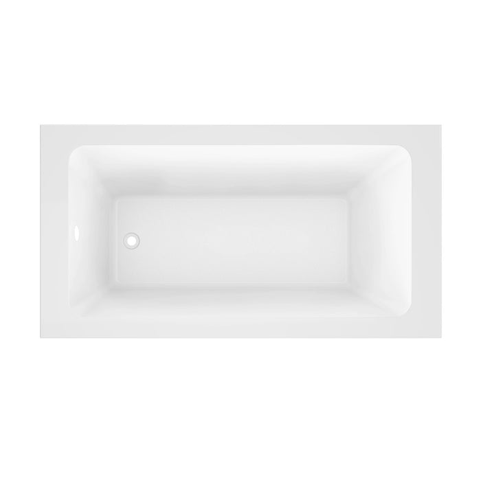 Kingston Aqua Eden VTPN603219T 60-Inch Acrylic Rectangular Drop-In Tub with Anti-Skid Surface, Glossy White