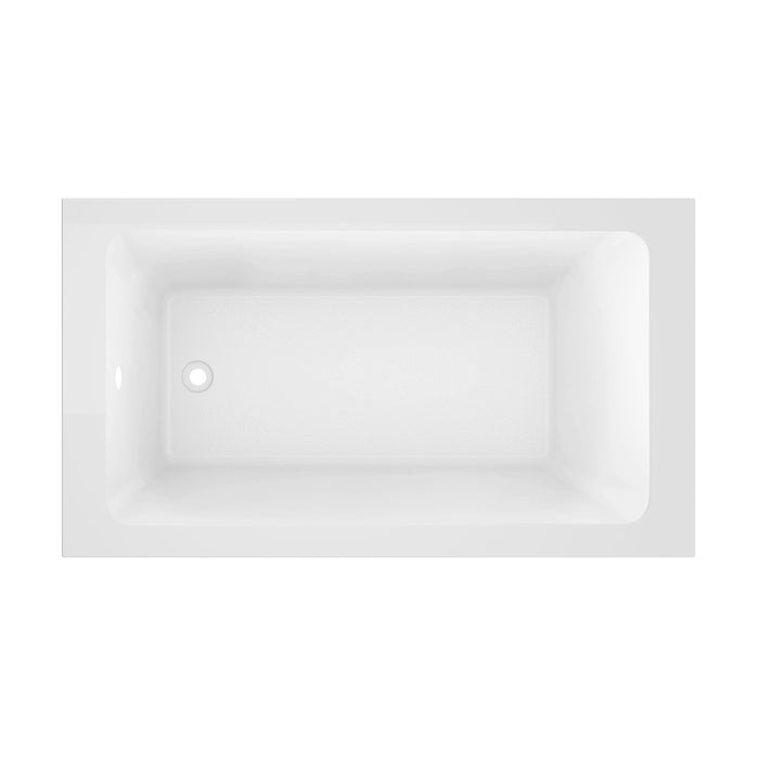 Kingston Aqua Eden VTPN603419T 60-Inch Acrylic Rectangular Drop-In Tub with Anti-Skid Surface, Glossy White
