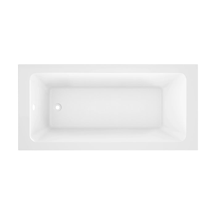 Kingston Aqua Eden VTPN673219T 67-Inch Acrylic Rectangular Drop-In Tub with Anti-Skid Surface, Glossy White