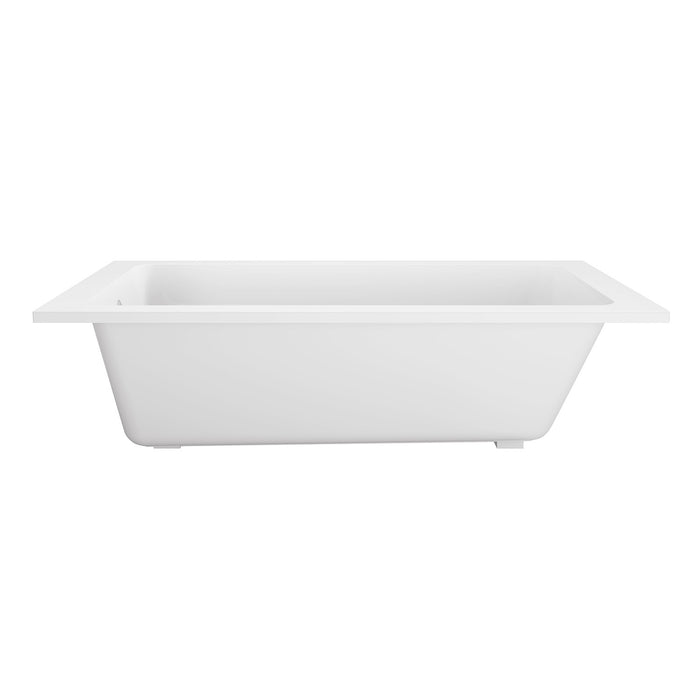 Kingston Aqua Eden VTPN673419T 67-Inch Acrylic Rectangular Drop-In Tub with Anti-Skid Surface, Glossy White