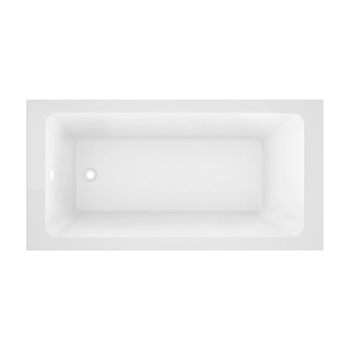 Kingston Aqua Eden VTPN673419T 67-Inch Acrylic Rectangular Drop-In Tub with Anti-Skid Surface, Glossy White