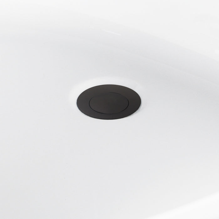 Kingston Sona VTRO454523M0 - Aqua Eden 45-Inch Acrylic Round Double Ended Freestanding Tub with Overflow/Drain Assembly, Glossy White/Matte Black