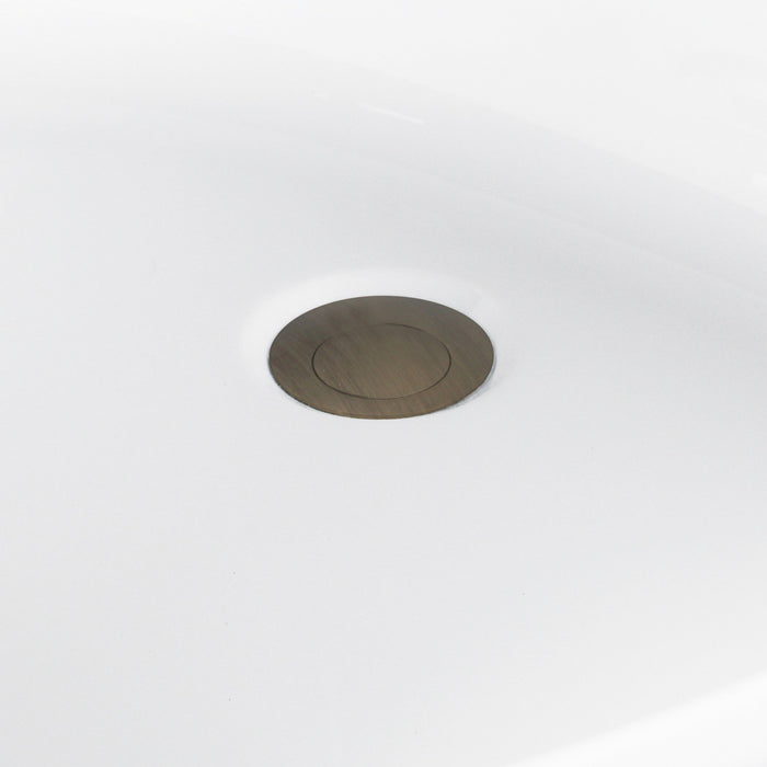 Kingston Sona VTRO454523M3 - Aqua Eden 45-Inch Acrylic Round Double Ended Freestanding Tub with Overflow/Drain Assembly, Glossy White/Antique Brass