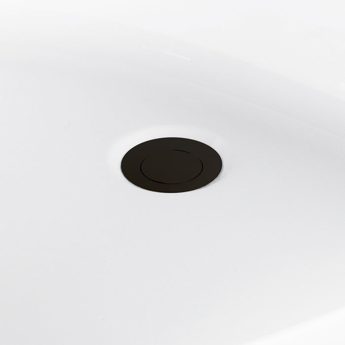 Kingston Sona VTRO454523M5 - Aqua Eden 45-Inch Acrylic Round Double Ended Freestanding Tub with Overflow/Drain Assembly, Glossy White/Oil Rubbed Bronze