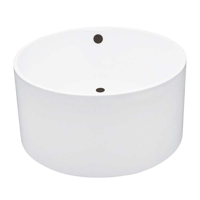 Kingston Sona VTRO454523M5 - Aqua Eden 45-Inch Acrylic Round Double Ended Freestanding Tub with Overflow/Drain Assembly, Glossy White/Oil Rubbed Bronze