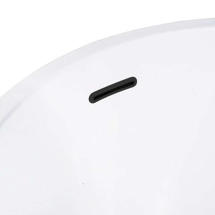 Kingston Sona VTRS683128C310 - Aqua Eden 68-Inch Acrylic Oval Single Slipper Freestanding Tub with Drain, Glossy White/Matte Black